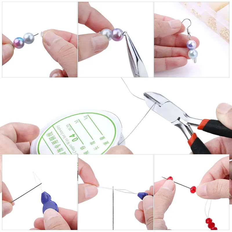 Jewelry Making Supplies Kit Plier Earing Hooks Open Jump Rings Lobster  Clasps Crimp Beads DIY Jewelry Tools Accessories Sets