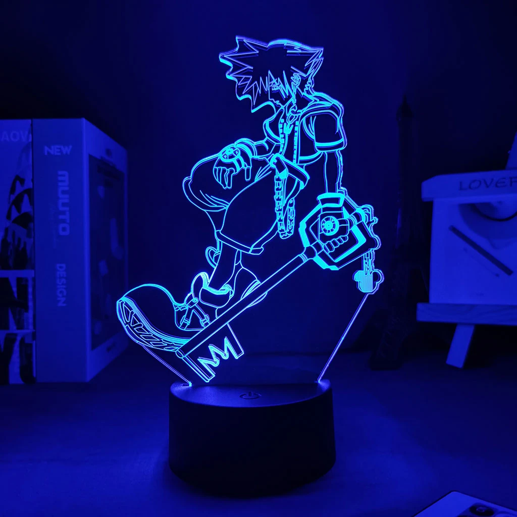 3d Lamp Game Kingdom Hearts Sora Keyblade Lights Led For Decoration