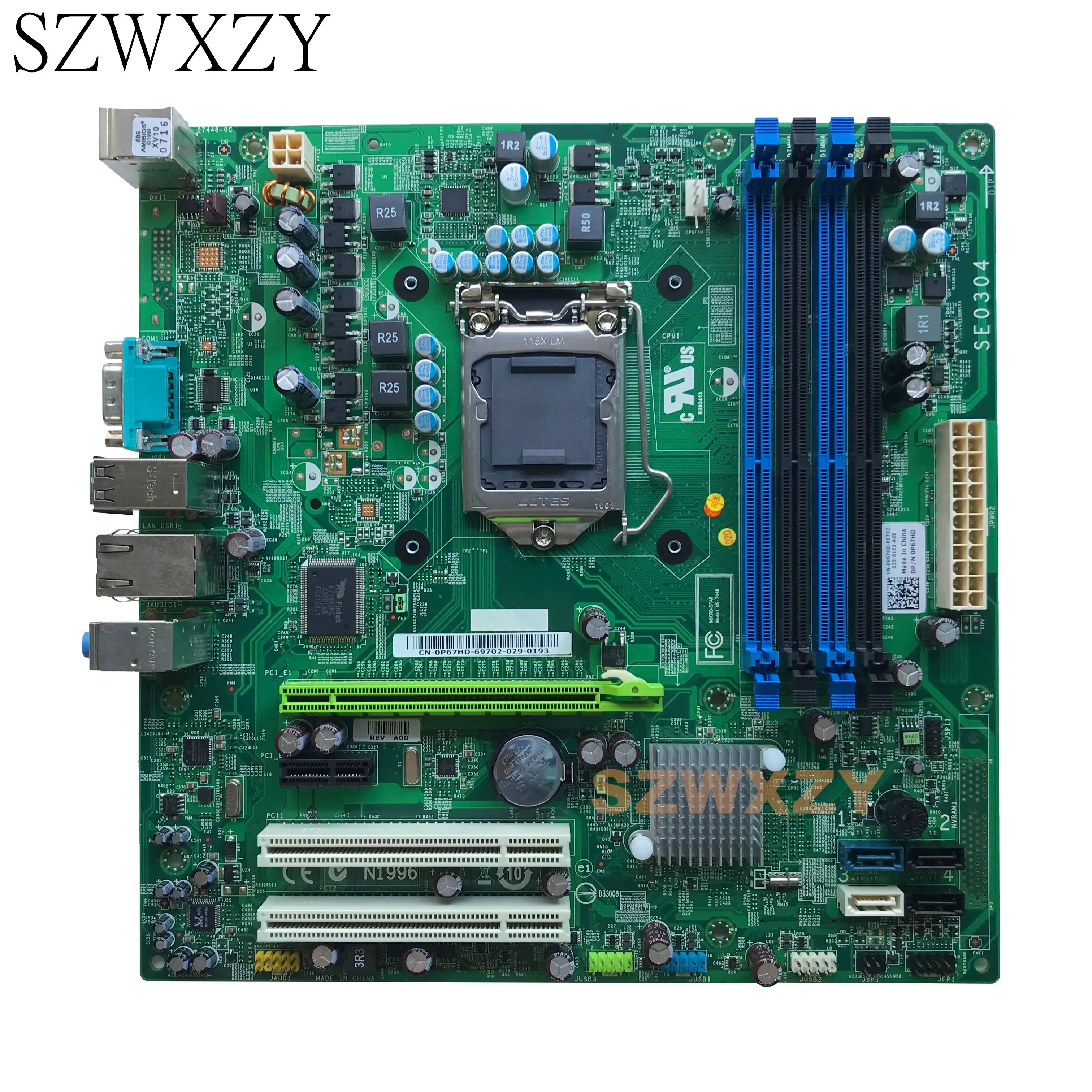 SZWXZY для Dell Precision T1500 материнская плата рабочей станции CN-0P67HD P67HD MS-7448 SE0304 LGA 1156 DDR3 100%