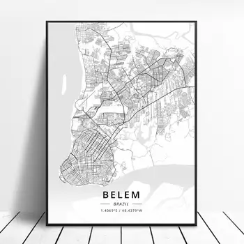 

Belem Boa Vista Curitiba Brasilia Fortaleza Belo Horizonte Fortaleza Canvas Art Map Poster