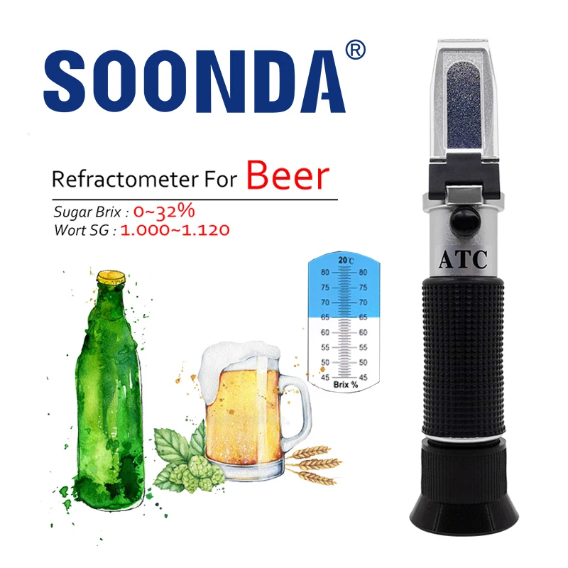 2in1 Beer Brix Refractometer For Beer Wine Spirits Alcohol Wort