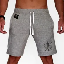 Мужские хлопковые шорты с принтом до середины икры, спортивные тренажеры для фитнеса, бодибилдинга, повседневные пляжные тренировки, брендовые короткие штаны, мужская спортивная одежда, Wh