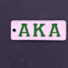 Двойной нос, индивидуальный дизайн, металл, розовая, зеленая эмаль, греческое братство, AKA, шарм, Альфа, подвеска для ключей, цепочка, ожерелья, сделай сам