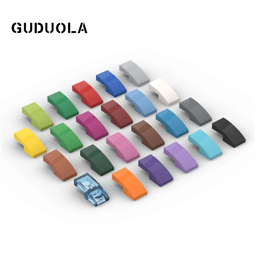 

Guduola Slope 1x2 Curved 11477 Special Brick Plate with Bow 1x2x2/3 Building Block Small Particle Parts 130pcs/lot