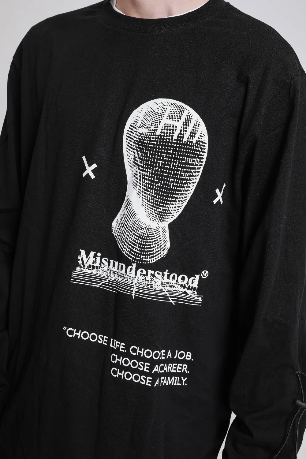 Cinch Cord плиссированная хлопковая черная толстовка с принтом в стиле хип-хоп Уличная толстовка с длинными рукавами топ для мужчин и женщин унисекс