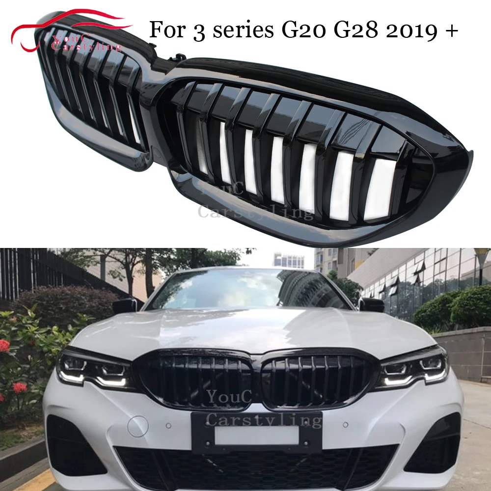 Передняя решетка G20 сменная ABS 1-slat глянцевая черная гоночная для BMW Новая 3 серия G28