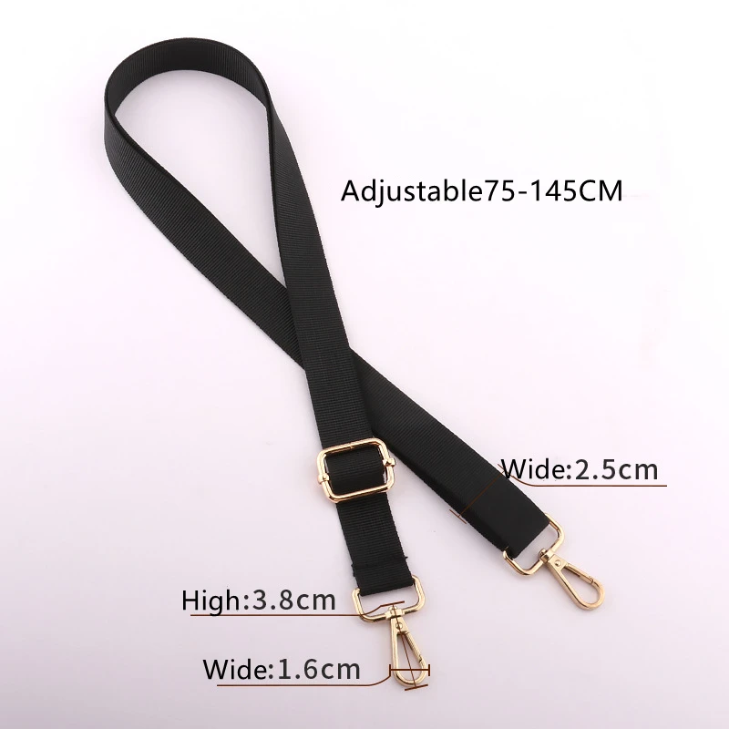 Buy Wholesale China Black Adjustable Nylon Bag Strap Replacement For  Handbag Detachable Crossbody Strap Cotton Webbing Strap & Bag Straps at USD  1.6