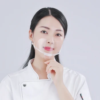 

10Pcs Reusable Transparent Mask Unisex Shield Cover PET Plastic Mouth Shield Men and Women Universal Masks