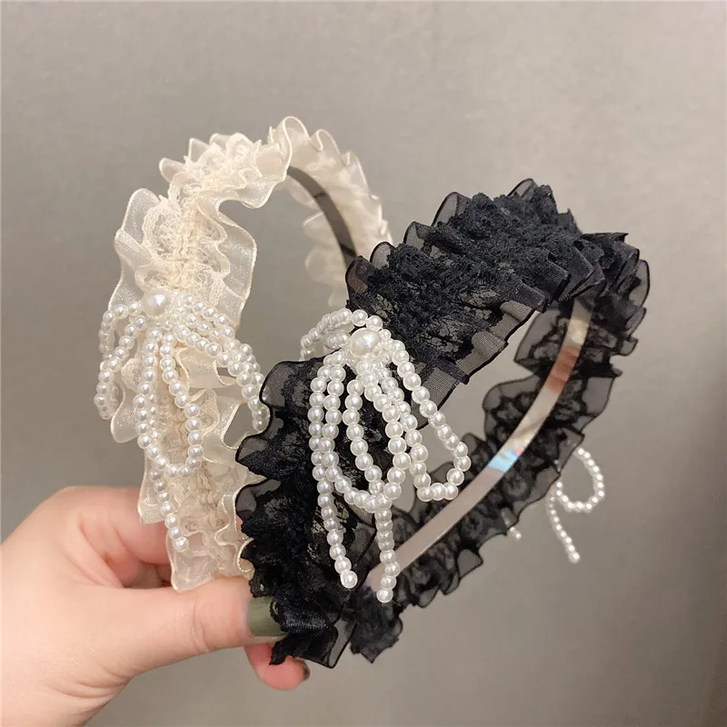 

Baroque High grade colorful pearls Hair Hoop Headband Hairband for Women Girls elegant sweet Hair Band Hair Accessories