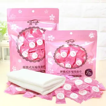 

30Pcs/100Pcs Travel Dry Compressed Coin Disposable Face Towel Baby Wipes Tablet Travel Tissue Disposable Compressed Towels