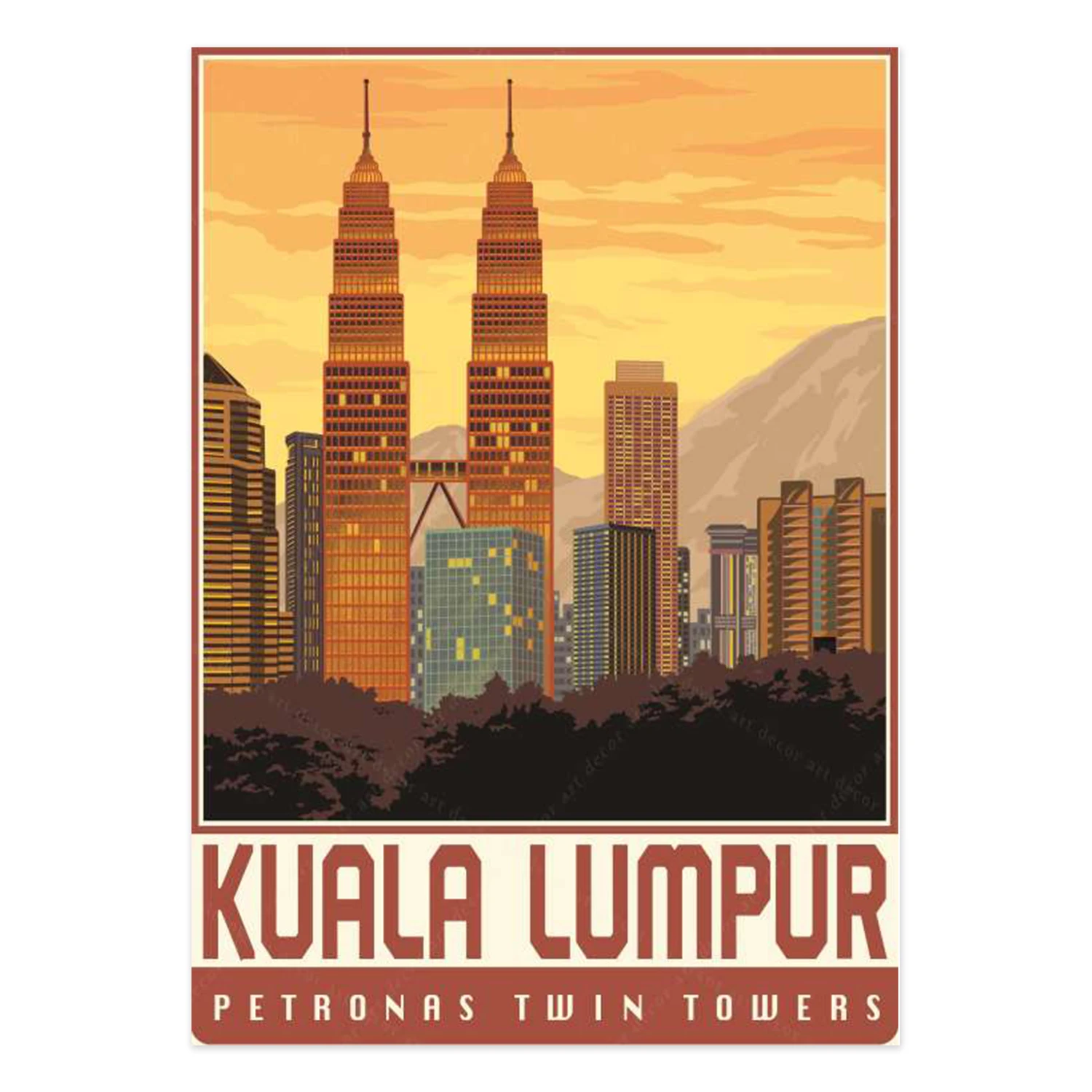 Malaysia Ipoh Kuala Lumpur Penang Landscape Art Poster Painting on ...