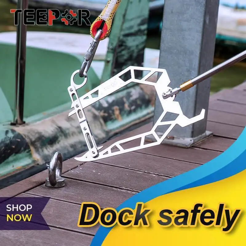 Teepor®Cuerda de amarre tipo U, enhebrador multiusos, gancho de muelle para barco, caña de pescar telescópica, carrete de caña de pescar, accesorios de pesca