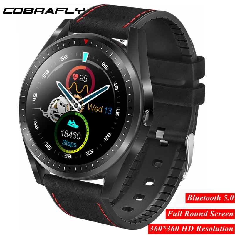 

Cobrafly F23 Men Smart Watch 1.3 Inch 360*360 Round Touch Screen Heart Rate Monitor Waterproof Fitness Tracker for Huawei Xiaomi