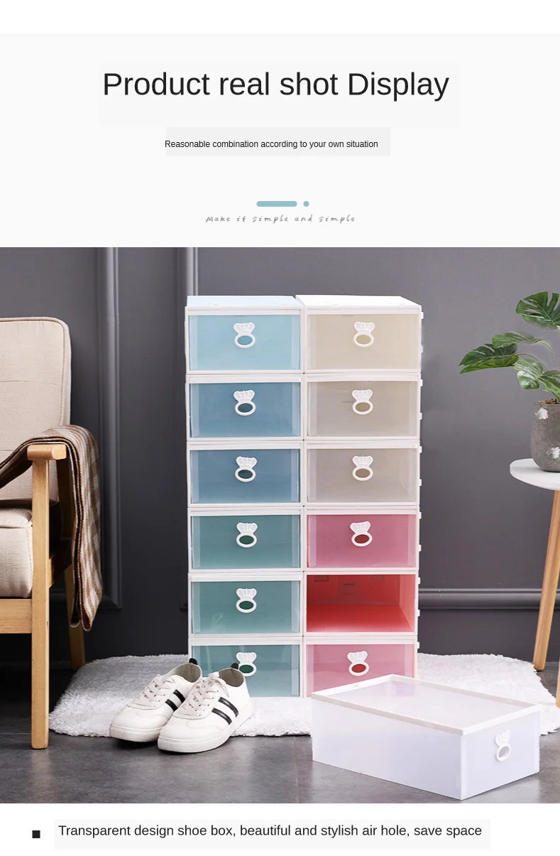 transparent drawer shoes box on Foldable Clear Shoes Storage Box Thickened Flip Shoes Transparent Drawer Showcase Plastic Stackable Shoe Organizer Holder Special Discount 83b18 Cicig