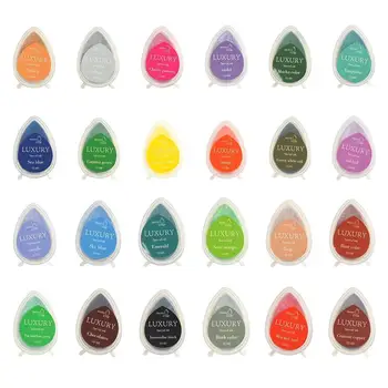 

24 Colors Inkpad Handmade DIY Craft Oil Based Ink Pad Ink Paint Finger pad Wood Paper Rubber Stamps Fabric Scrapbooking Wed S2E6