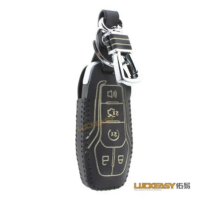 Luckeasy чехол для Ford mustang f150 limited lincoln mondeo 2013 натуральная кожа Ключи сумка кошелек держатель key2a - Название цвета: 5 buttons