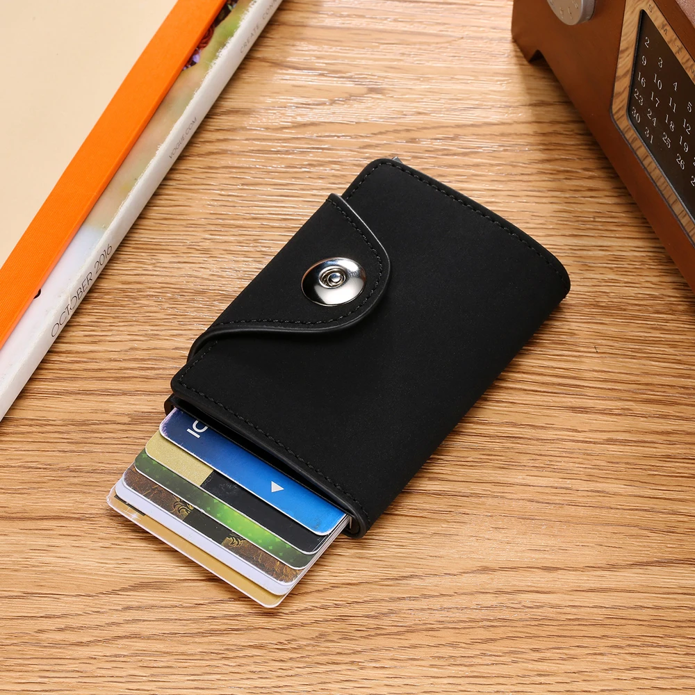 Из искусственной кожи RFID блокирующий держатель для карт Мужской умный бизнес кошелек большой банк держатель кредитной карты Карманный Чехол протектор