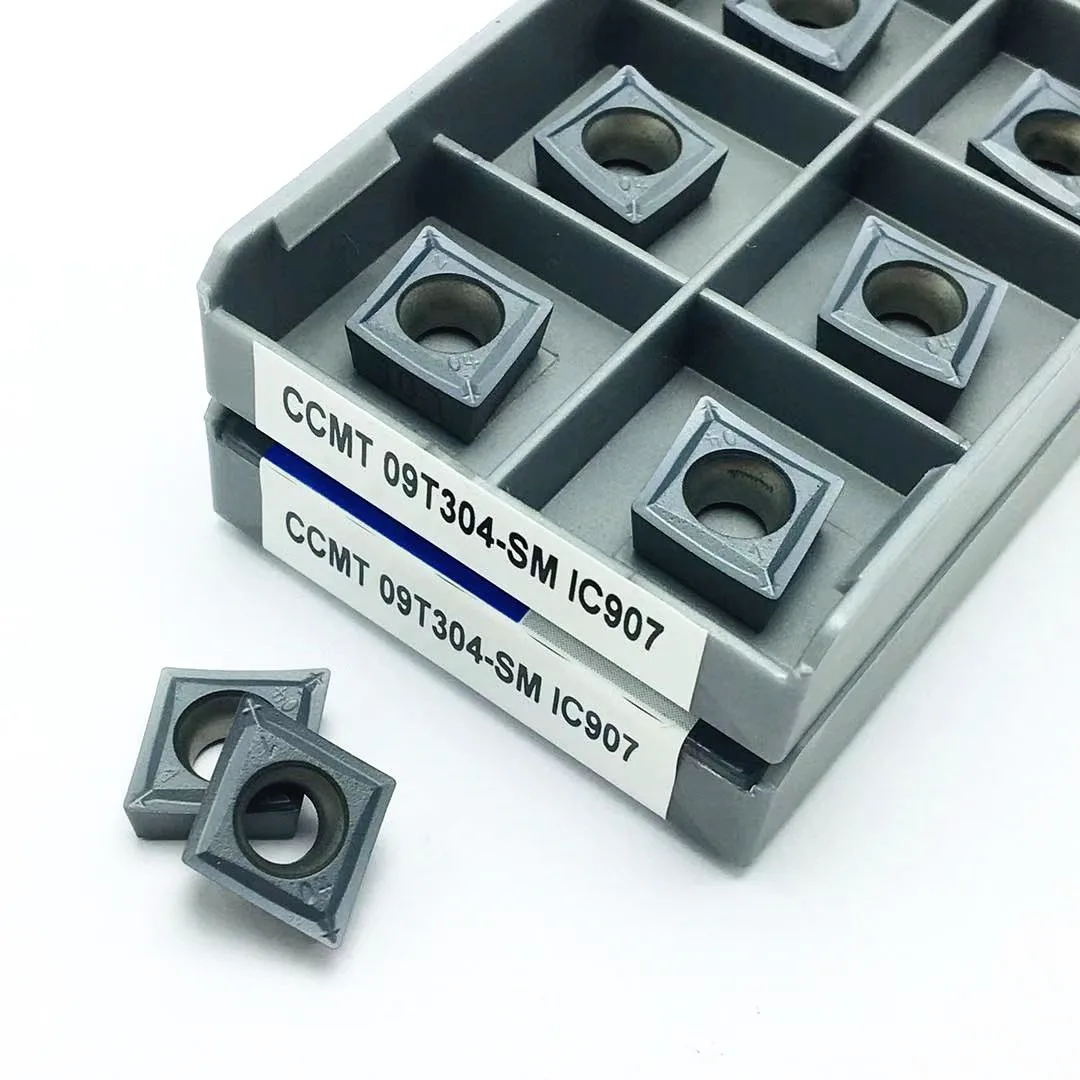 Cemented carbide insert CCMT09T304 SM IC907 CCMT09T308 SM IC907 IC908 internal turning tool CCMT 09T304 CCMT060204 CNC parts ccmt060204 41 ccmt09t304 41 ccmt09t308 41 ccmt060204 52 ccmt09t304 52 ccmt09t308 52 dc9025 cnc carbide cermet inserts 10pcs box