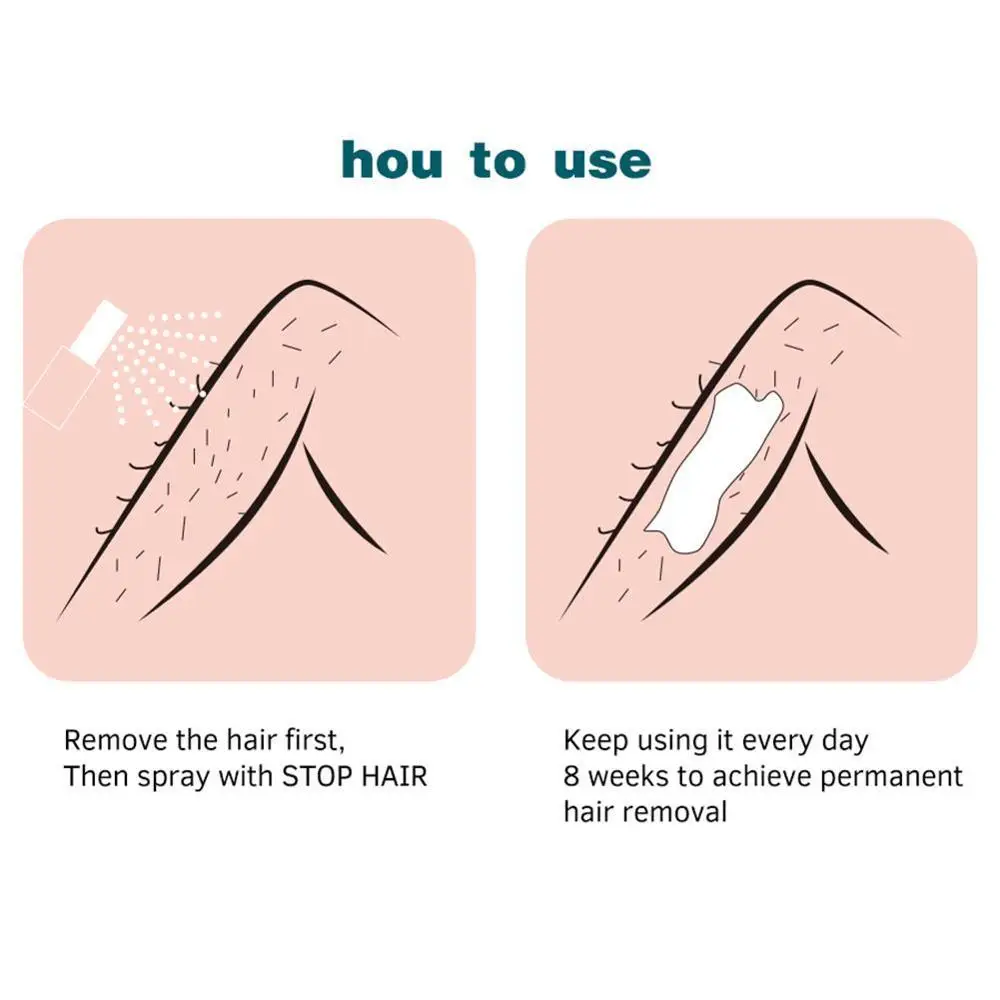 Перманентная остановка роста волос ингибитор лобковые волосы восстановление гладкого тела удаление волос лечение спрей для удаления волос на лице для женщин