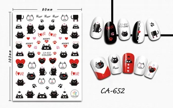

3D Nail Sticker Cute Cat Footprint Love Nail Art Decorations Manicure Stickers Decals Slider Nails Foil Decoraciones Accessories