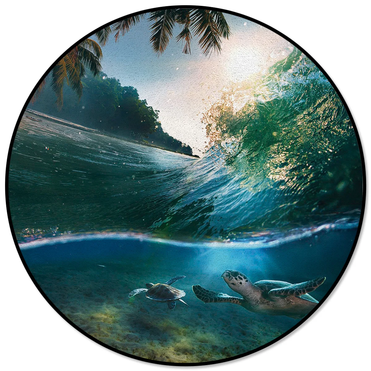 Круглый ковер черепаха Кокосовая волна Джордж умывальник день рождения Коврики для двери спальня Свадебные унисекс офисные Вечерние