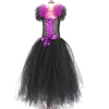 Kids Maleficent Evil Queen Girls Halloween Fancy Tutu Dress Costume Children Christening Dress Up Black Gown Villain Clothes (2)