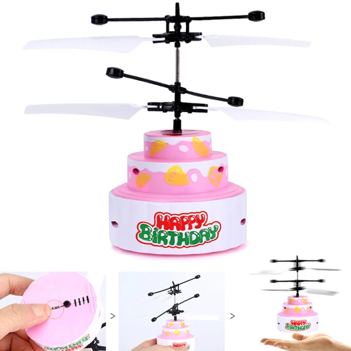 Летающий торт RC игрушки перезаряжаемый светильник беспилотный инфракрасный индукционный для детей