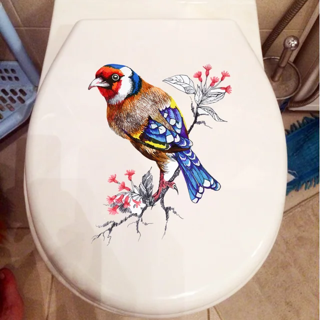 Zttzdy 19,9 × 25,3 Cm Klasszikus Virágok És Madarak Hálószoba Fali Dekoráció Matricák Fürdőszoba Wc-Matricák T2-1340 - Image 4