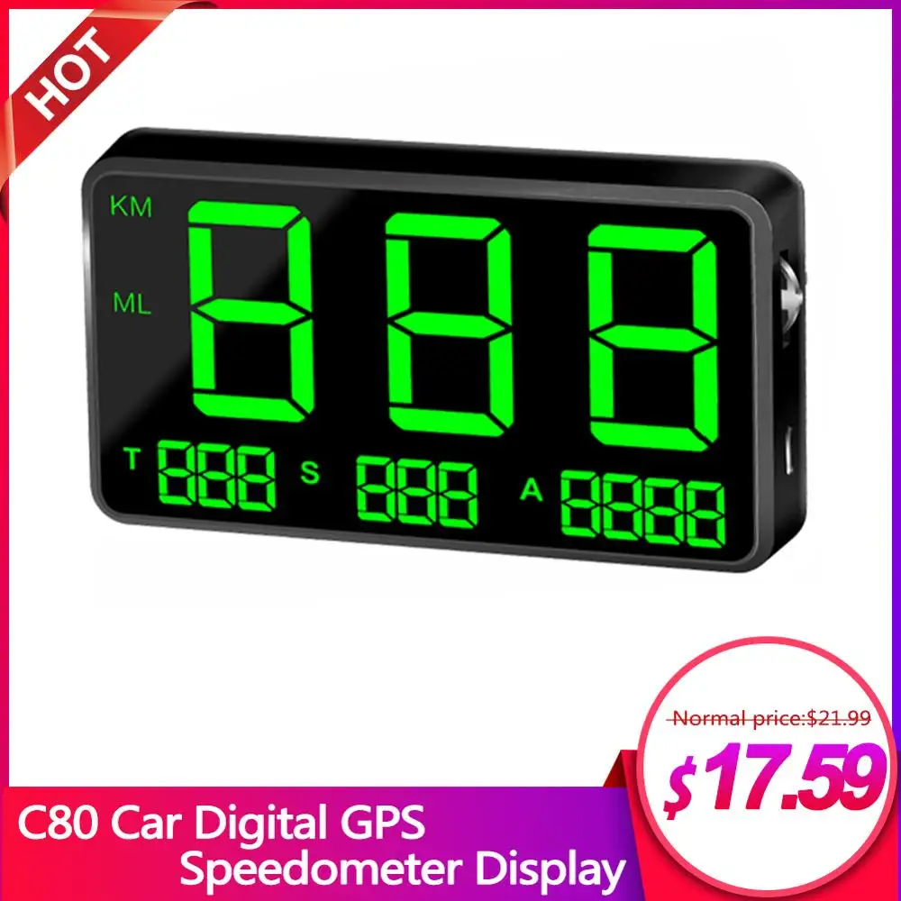 C80 Auto Digitale GPS Tacho Geschwindigkeit Display KM/h MPH Für Auto Fahrrad Motorrad Auto Zubehör
