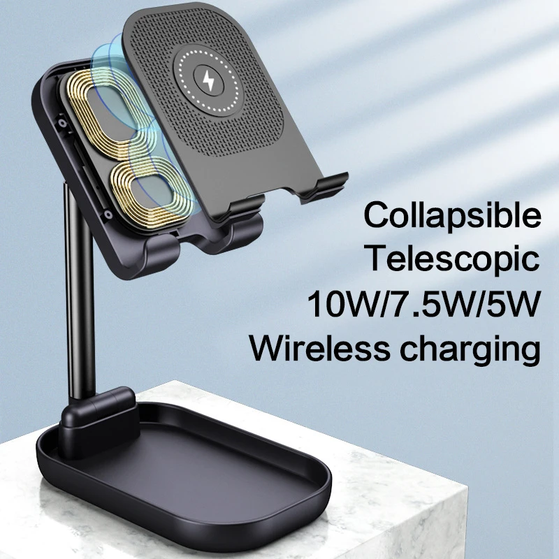 

Desktop Phone Tablet Stand Fast Wireless Charging For iPhone Xiaomi Samsung Huawei Universal Stand Tablet Holder Fit 4-12.9 inch
