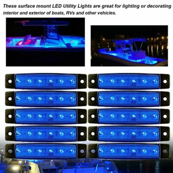 

UTV Rock Light ATV 7 X 2 X 1cm Blue Lorry Pickup 8 Pods DC 12V-24V IP65