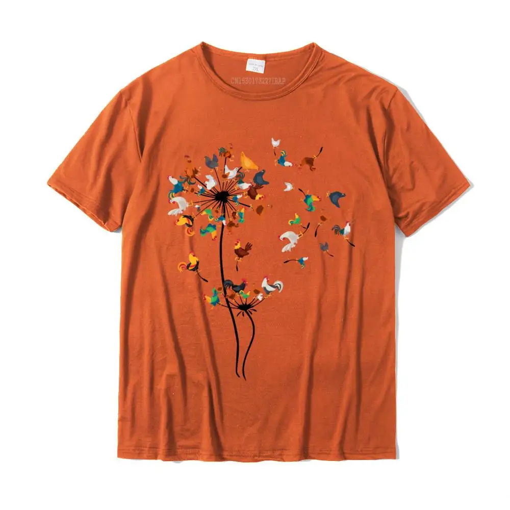 Tees Summer Tee-Shirt Summer/Autumn Company comfortable Short Sleeve 100% Cotton Crewneck Men T-Shirt comfortable Chickens Dandelion Seeds Flying Long Sleeve T-Shirt__MZ22375 orange