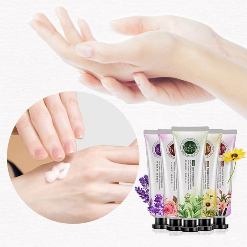 

30ml Plant Essential Oil Hand Cream Hydrating Anti-drying Smooth Fine Lines Brighten Skin Color Hand Care Essential Cream