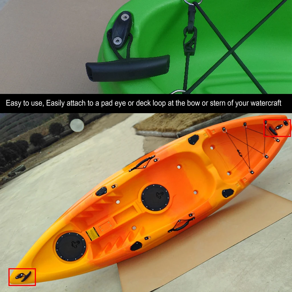 Plastic Canoe Carry Handle Pull Handle T-handle with Cord and Pad Eyes 100mm