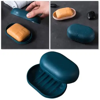 

Portable Travel Soap Box with Lid Soap Dish Holder Bathroom Container Storage Color Containers Shower Candy Soap Accessorie H8B1