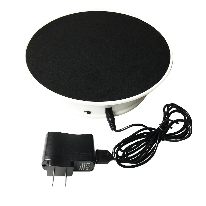 Black with US plug 360 градусов вращающийся стол с электрическим приводом Дисплей Стенд для фотографии Максимальная нагрузка 1,5 кг видео съемки реквизит поворотный стол 20 см - Цвет: Black with US plug