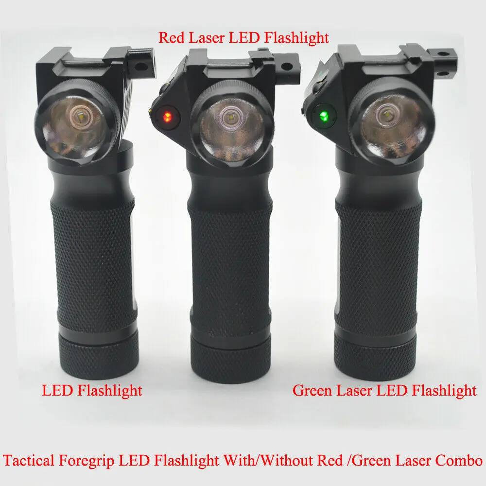 Черный металлический охотничий светодиодный фонарик и красный/зеленый лазер...