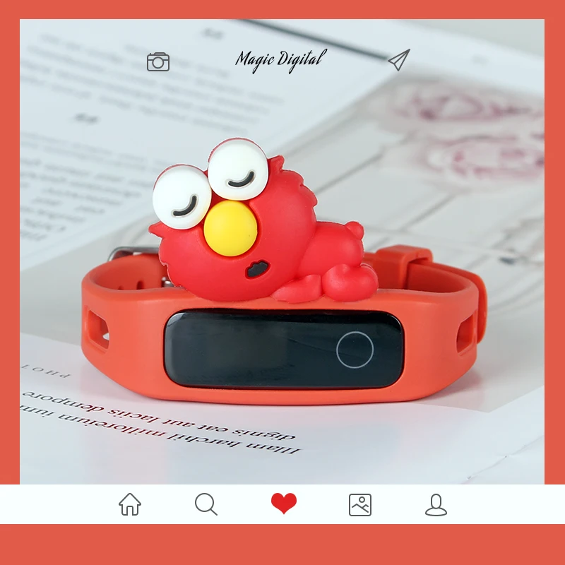 Для часов huawei, мультяшный ремешок для huawei Band 5, силиконовые наручные часы huawei Honor 3e 4e Band 4, умный Браслет для бега - Цвет ремешка: elmo