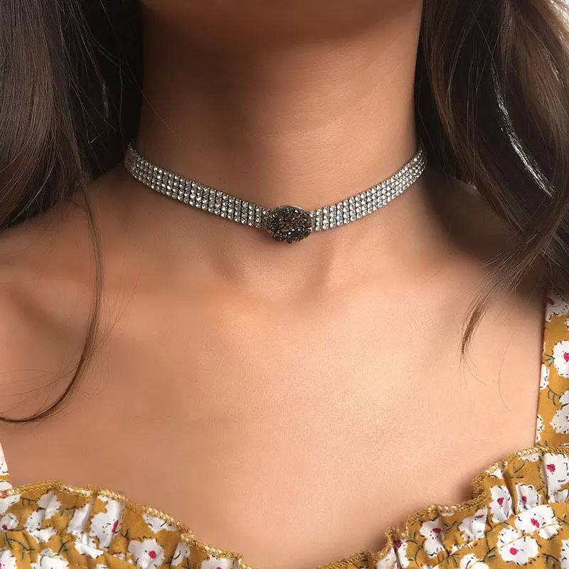 DoreenBeads модное колье ожерелье для женщин золото серебристый прозрачный со стразами аксессуары для вечерние ювелирные изделия подарок 29 см длиной, 1 шт