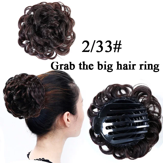 Allaosify волосы Для женщин кудрявый шиньон волос булочка Donut клип в шиньон Расширения Синтетический Высокая Температура волокно шиньон cheveux - Цвет: ZJ323-2I30