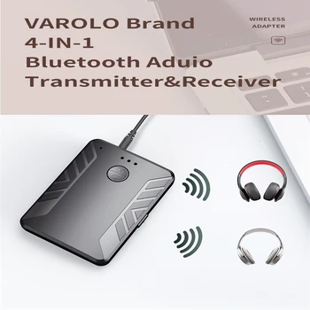 

4 IN 1 Bluetooth 5.0 Audio Transmitter Receiver Pair with TWO Headphones Stereo AUX RCA Wireless Adapter for TV PC Car Speaker