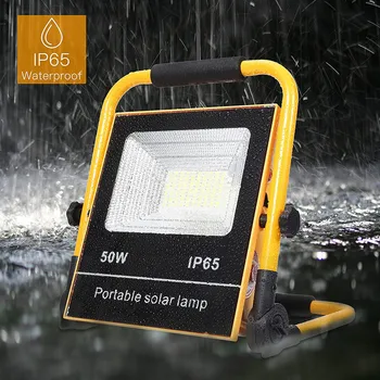

50W LED Work Lights 360 degrees LED Portable Floodlight IP65 waterproof Solar Panel Floodlight For Outdoor Emergency Situations