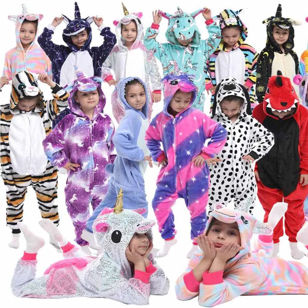 Unicorn Pajamas with Wing for Kids Animal Sleepwear Toddler Girls