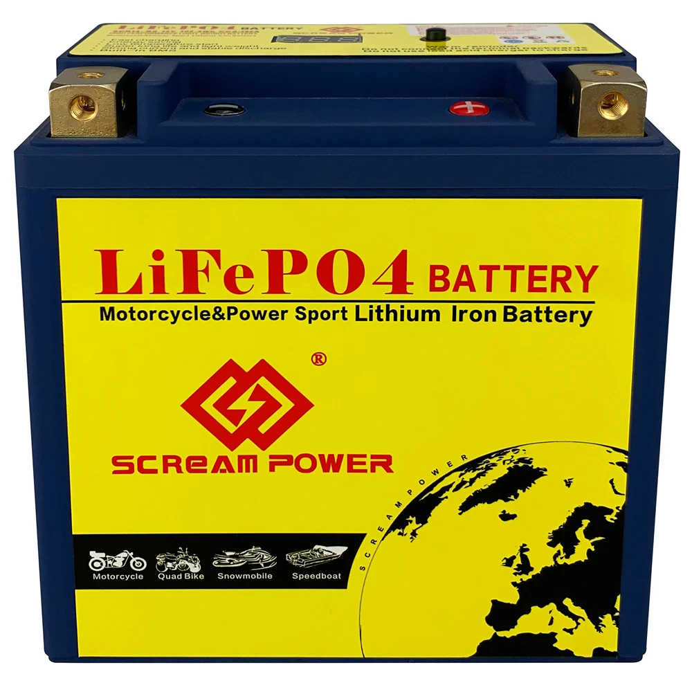 Scr14-Bs 12V 10Ah Moto Starter Lifepo4 Batteria Cca 520A Con Bms Scooter Batteria Al Litio Sostituire Etx14-Bs Ytx14 Ytx14-Bs