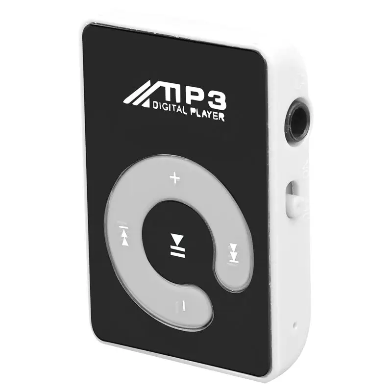 Мини Зеркало Клип USB цифровой Mp3 музыкальный плеер Поддержка 8 Гб SD TF карта - Цвет: White