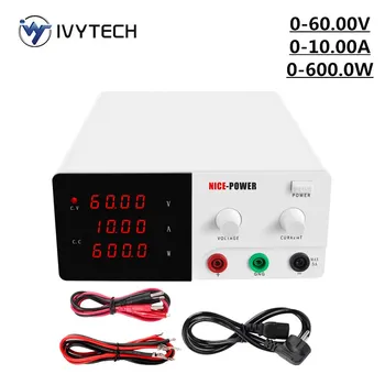

IVYTECH 600W High DC Power Supply Adjustable Switching 0-60V 0-10A Power Supplies 4 Digital Display Regulators Power Source