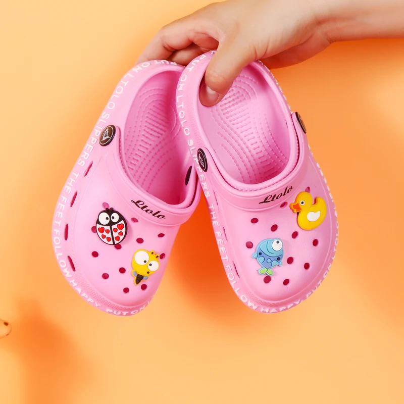 Ltolo Children Girl Boy  Mules Clogs Kids Summer Crock candy Garden Beach Slippers Cave Hole Baby Shoes For Girls Boys EUR23-34