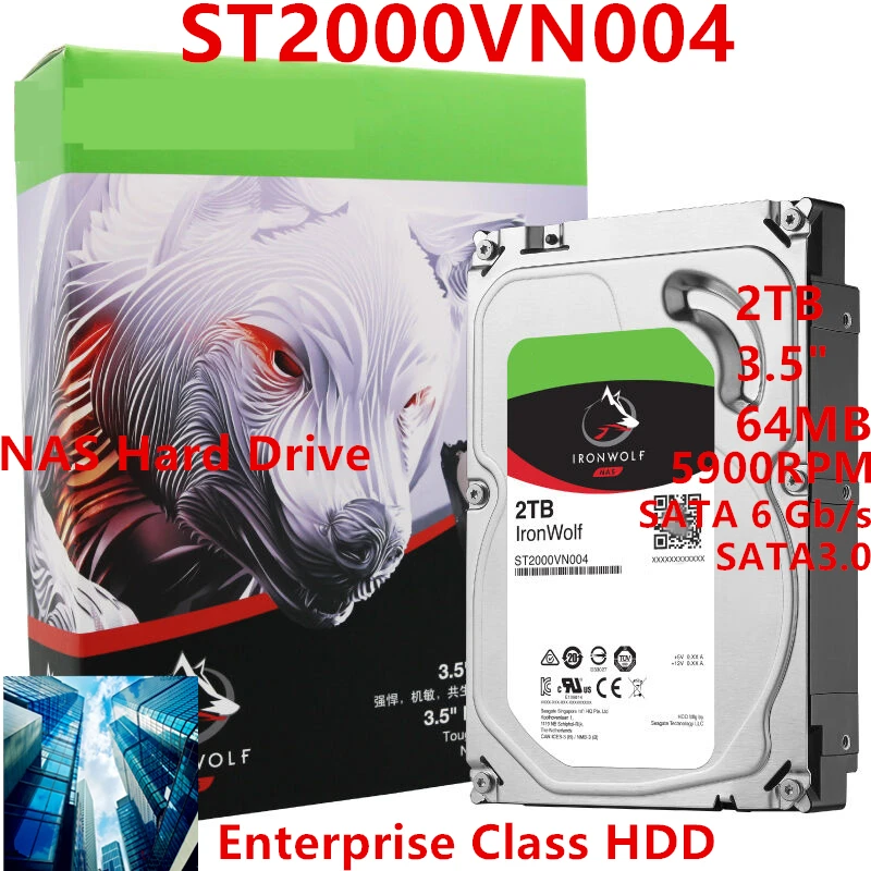 Nuovo Hdd Originale Per Seagate 2Tb 3.5 "Sata 6 Gb/S 64Mb 5900Rpm Per Disco Rigido Interno Per Hdd Di Classe Enterprise Per St2000Vn004