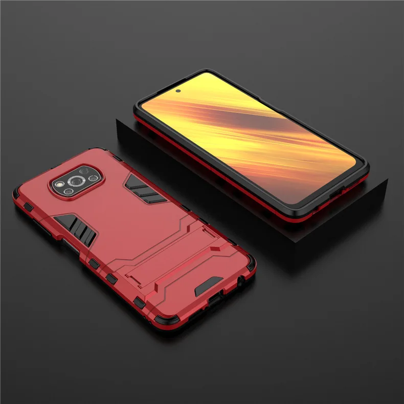 Жесткий чехол для Xiaomi POCO X3 NFC бронированный ударопрочный резиновый бампер NFC|case