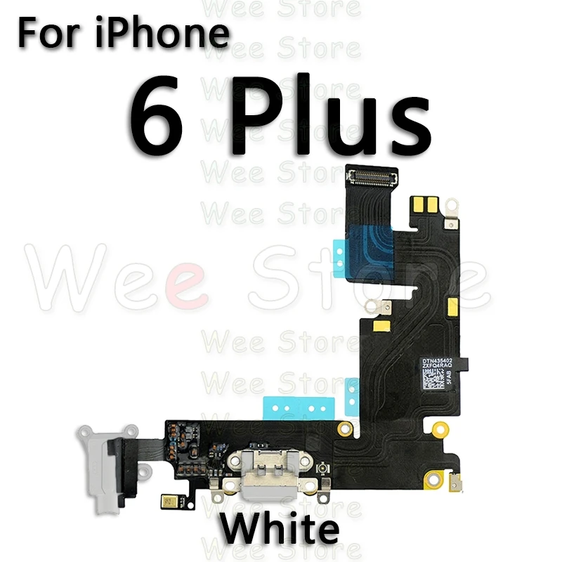 6 Plus White Высокое качество нижний USB зарядное устройство микрофонный порт док-станция зарядный гибкий кабель для iPhone 6 6s Plus 5 5S SE док-разъем гибкий - Цвет: 6 Plus White